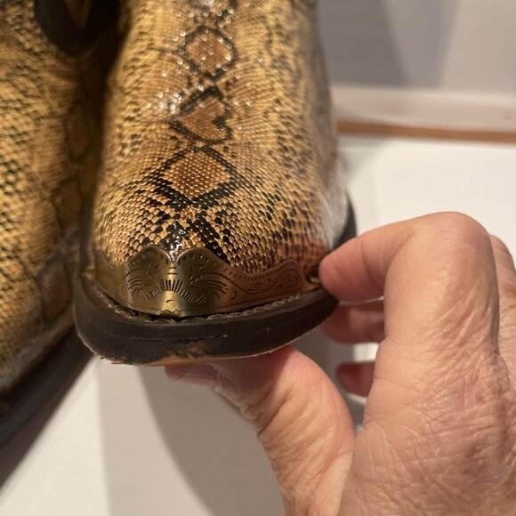 NWT Laredo Western Boots Men 16EW Cowboy Monty Faux Snake Golden‎ Copper 68068 - Picture 4 of 16